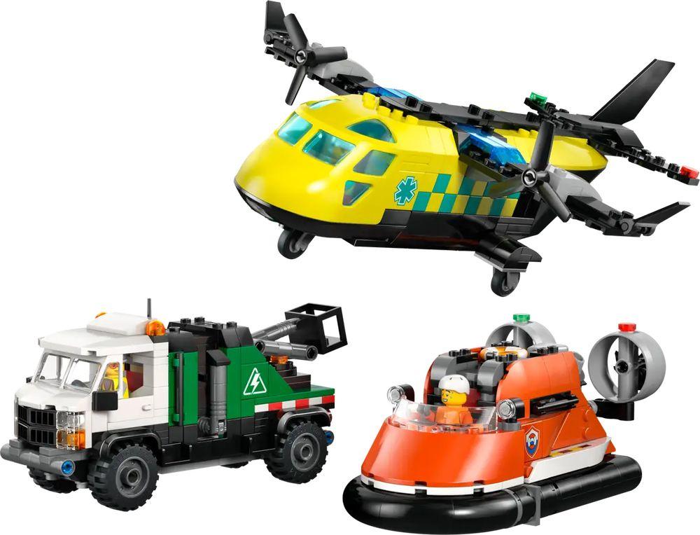 LEGO CITY Fahrzeuge Kombinationsset mit Flugzeug Wartungsfahrzeug und Luftkissenboot