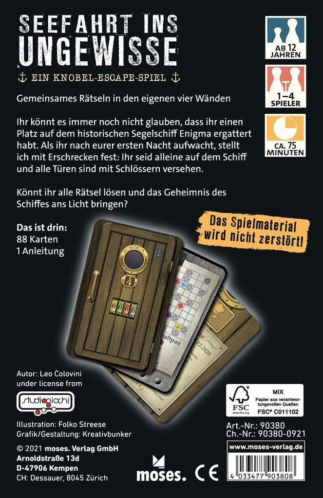 Seefahrt ins Ungewisse - Ein Knobel-Escape-Spiel