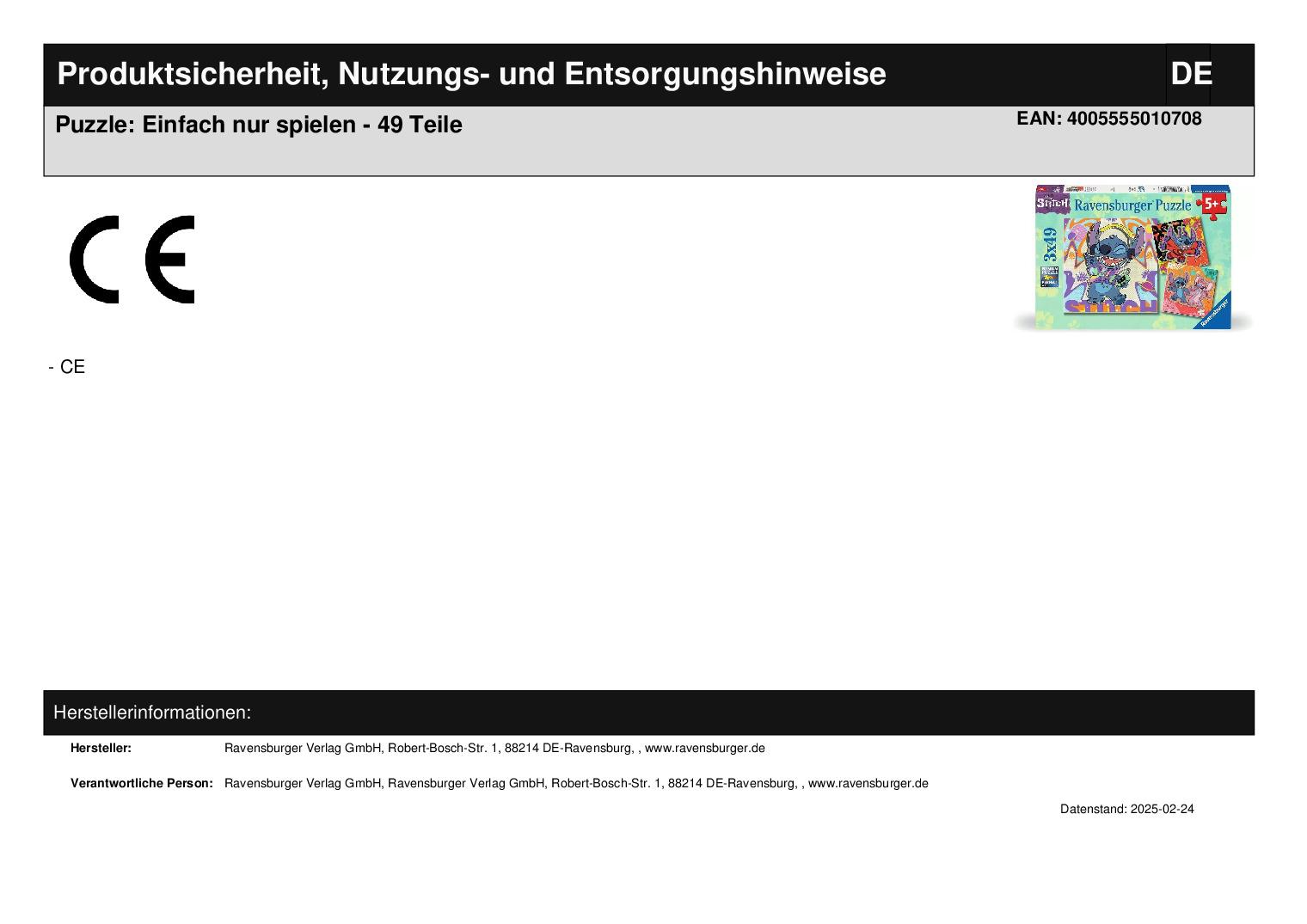 Puzzle: Einfach nur spielen - 49 Teile *B-Ware*