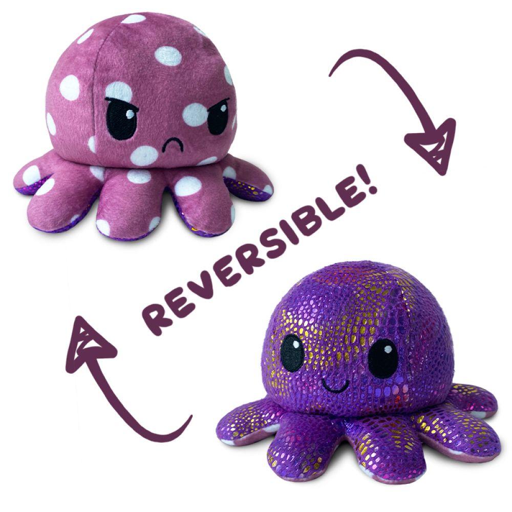 Reversible Octopus Plushie [Happy + Angry] [Shimmer + Polka Dot]