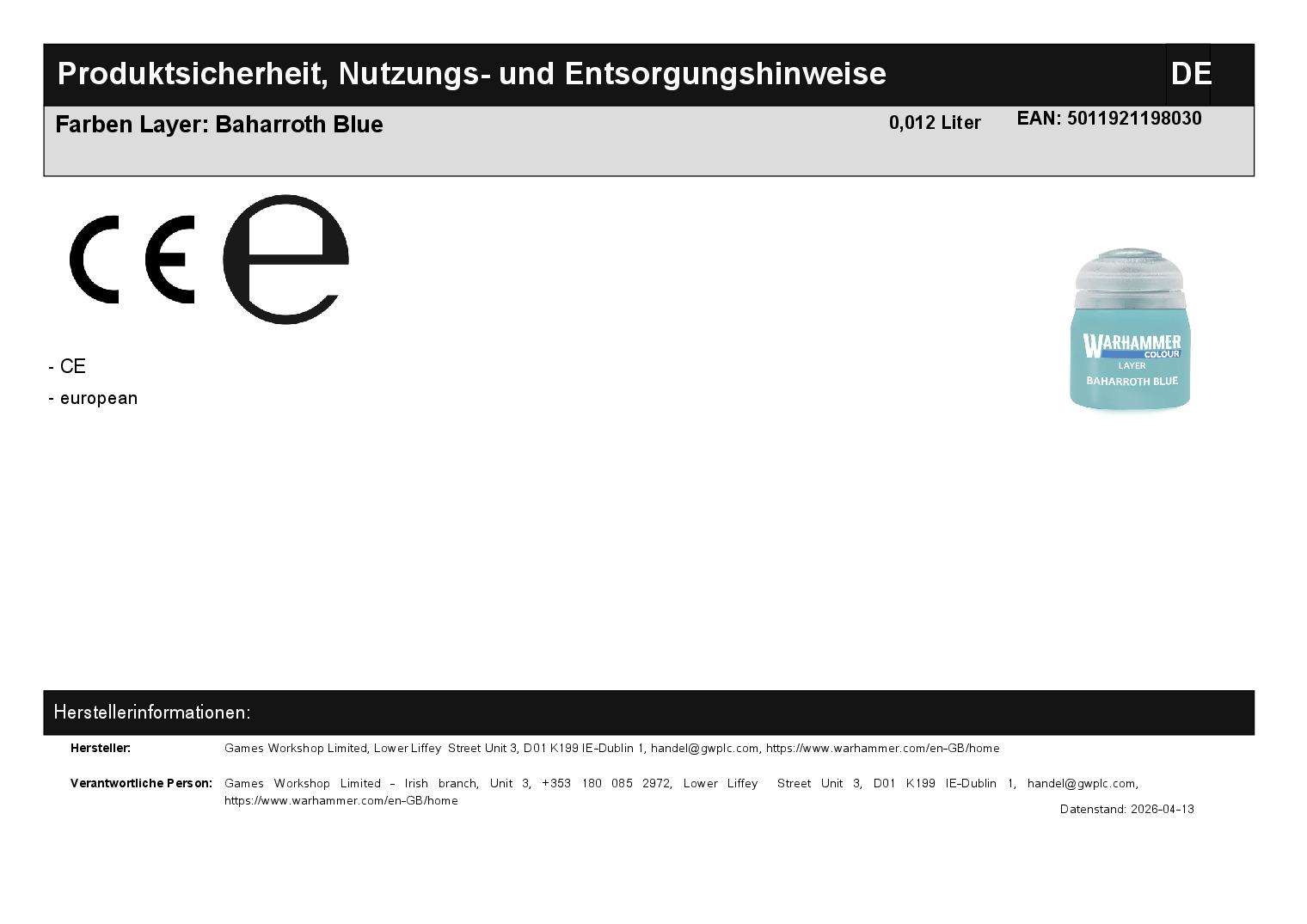 Farben Layer: Baharroth Blue