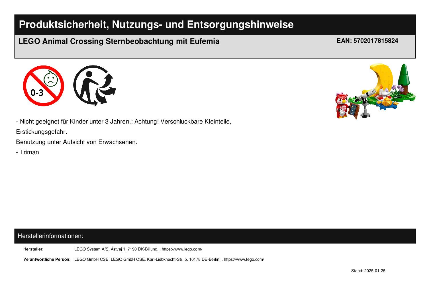 LEGO Animal Crossing Sternbeobachtung mit Eufemia