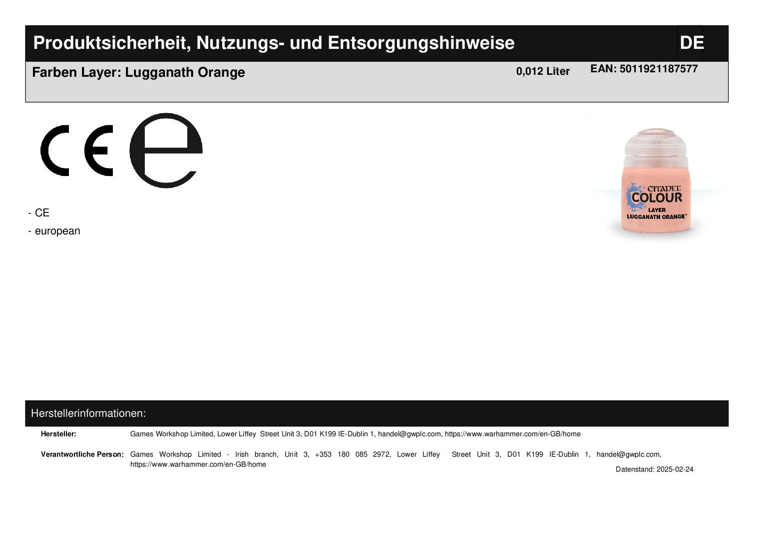 Farben Layer: Lugganath Orange