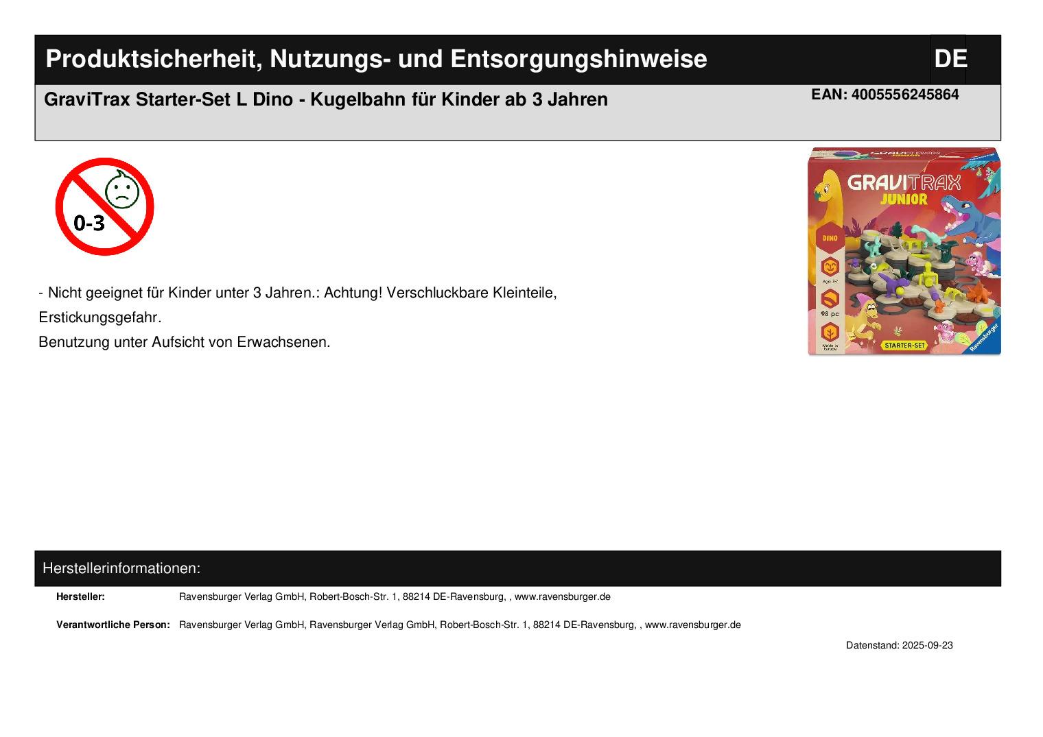 GraviTrax Starter-Set L Dino - Kugelbahn für Kinder ab 3 Jahren