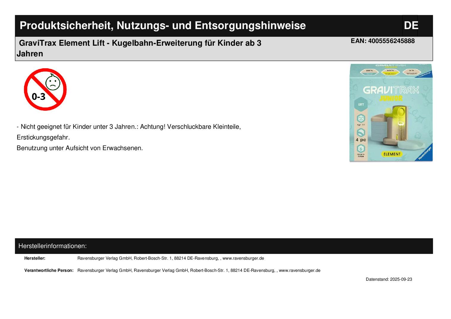 GraviTrax Element Lift - Kugelbahn-Erweiterung für Kinder ab 3 Jahren