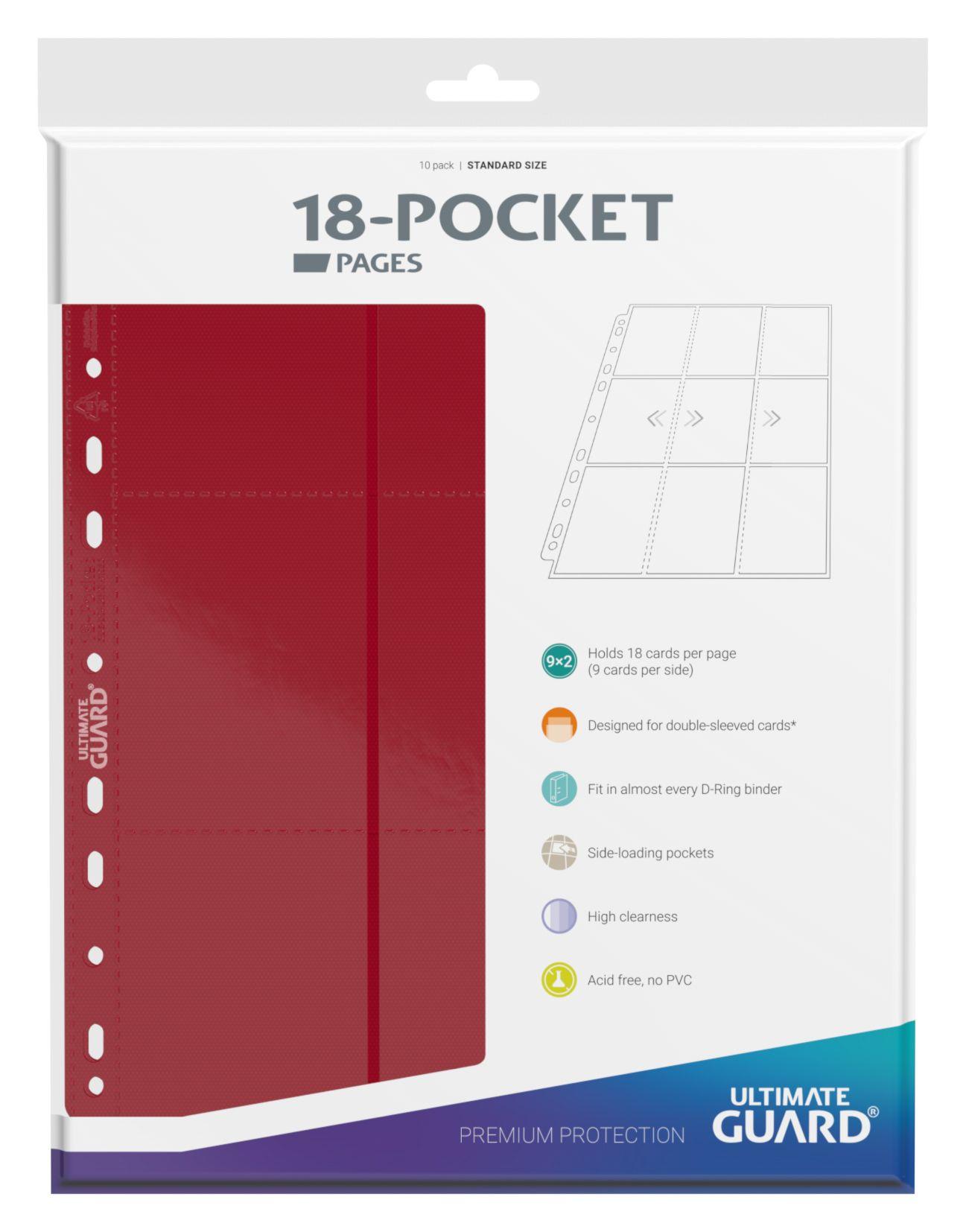 Ultimate Guard 18-Pocket Side-Loading Supreme Pages Standard Size Rot (10)