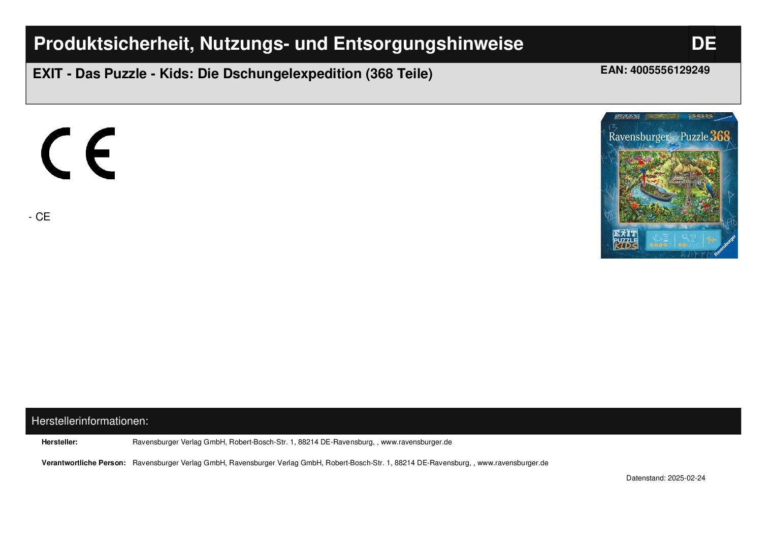 EXIT - Das Puzzle - Kids: Die Dschungelexpedition (368 Teile) EXIT - Das Puzzle - Kids: Die Dschungelexpedition (368 Teile)