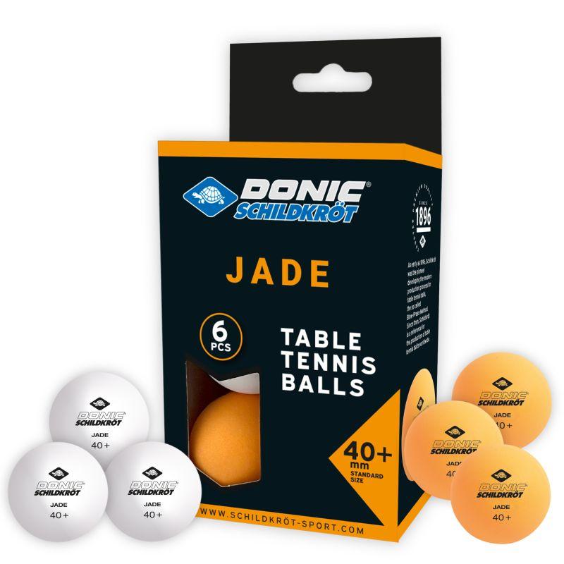 TT-Ball JADE 40+, mixed 3 white/ 3 orange 6 Freizeit-Kunststoffbälle (ABS)