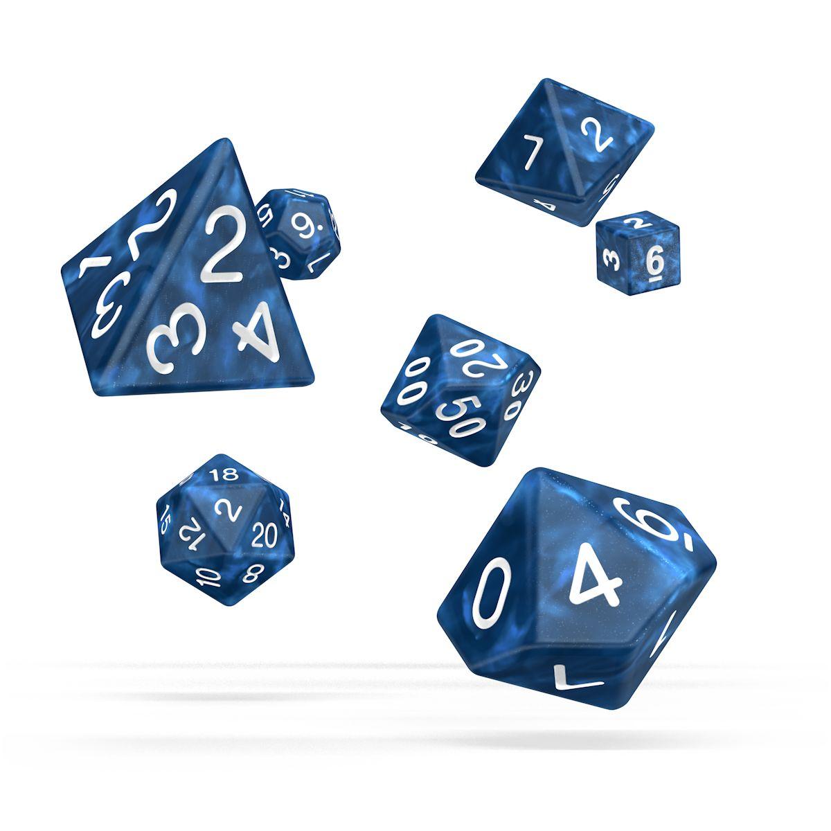 Oakie Doakie Dice RPG Set Marble - Blue (7)