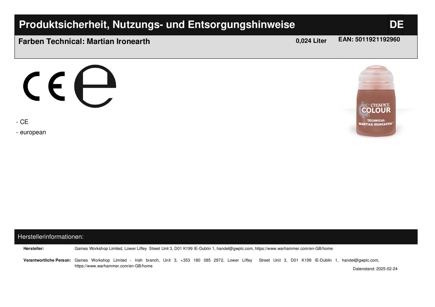 Farben Technical: Martian Ironearth