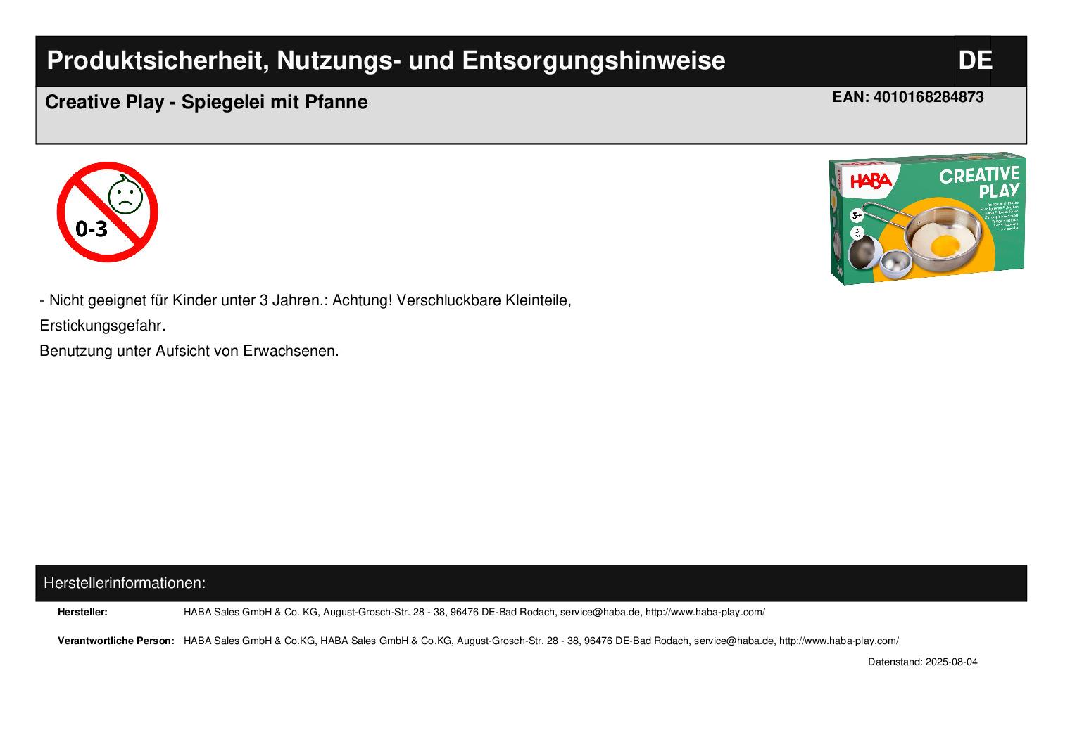 Creative Play - Spiegelei mit Pfanne