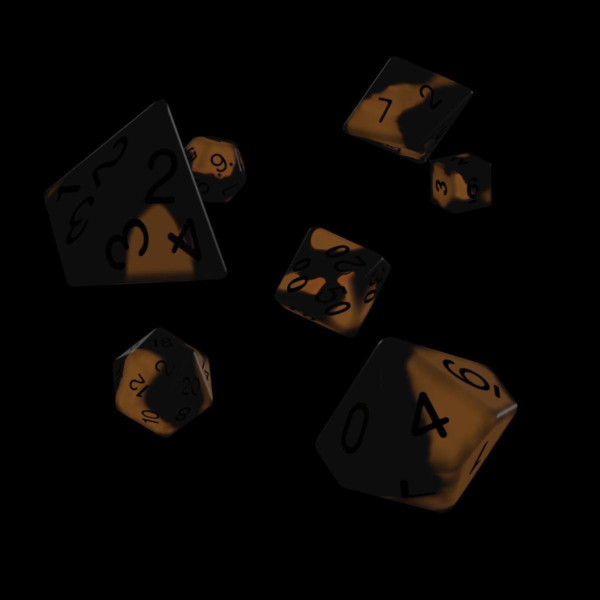 Oakie Doakie Dice RPG Set Glow in the Dark - Lava (7)