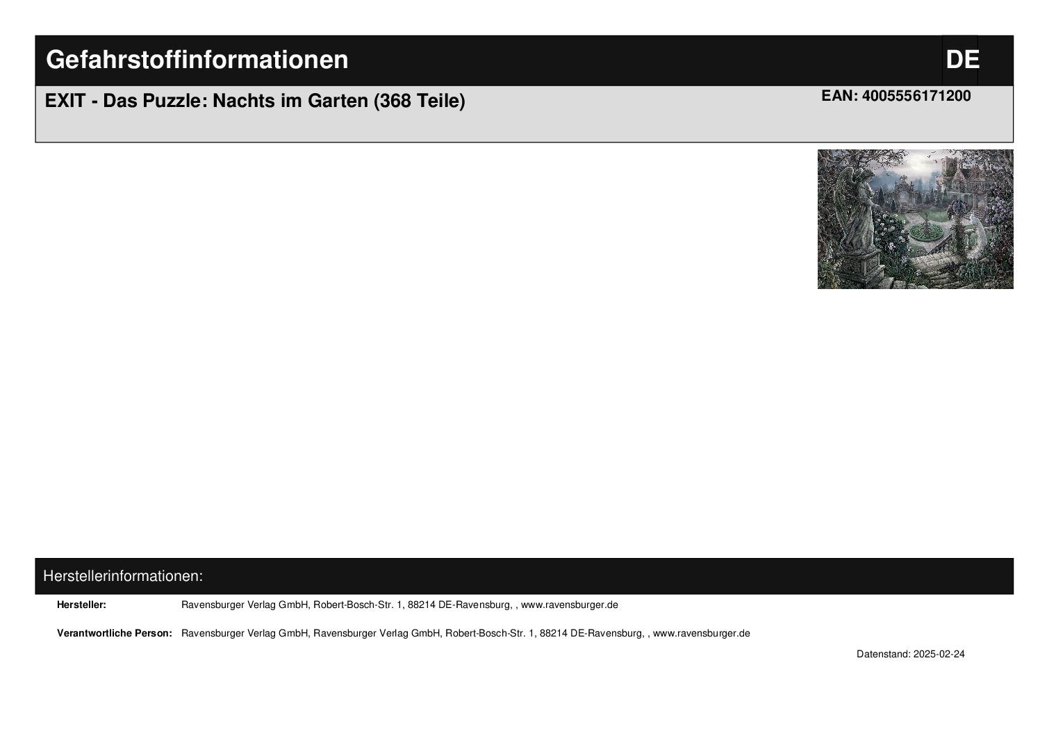 EXIT - Das Puzzle: Nachts im Garten (368 Teile)