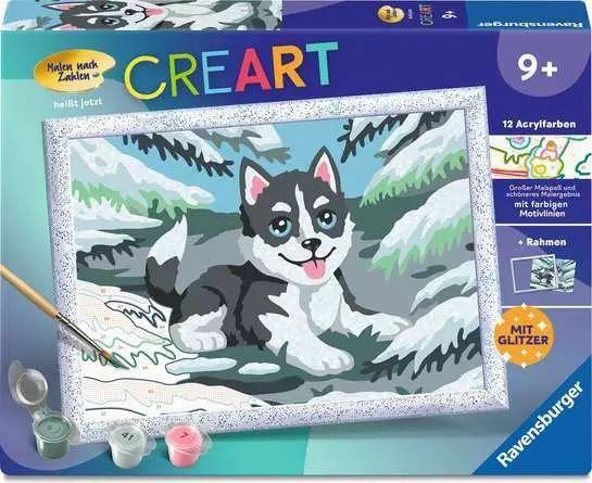 CreArt, Malen nach Zahlen Kinder - Frecher Husky