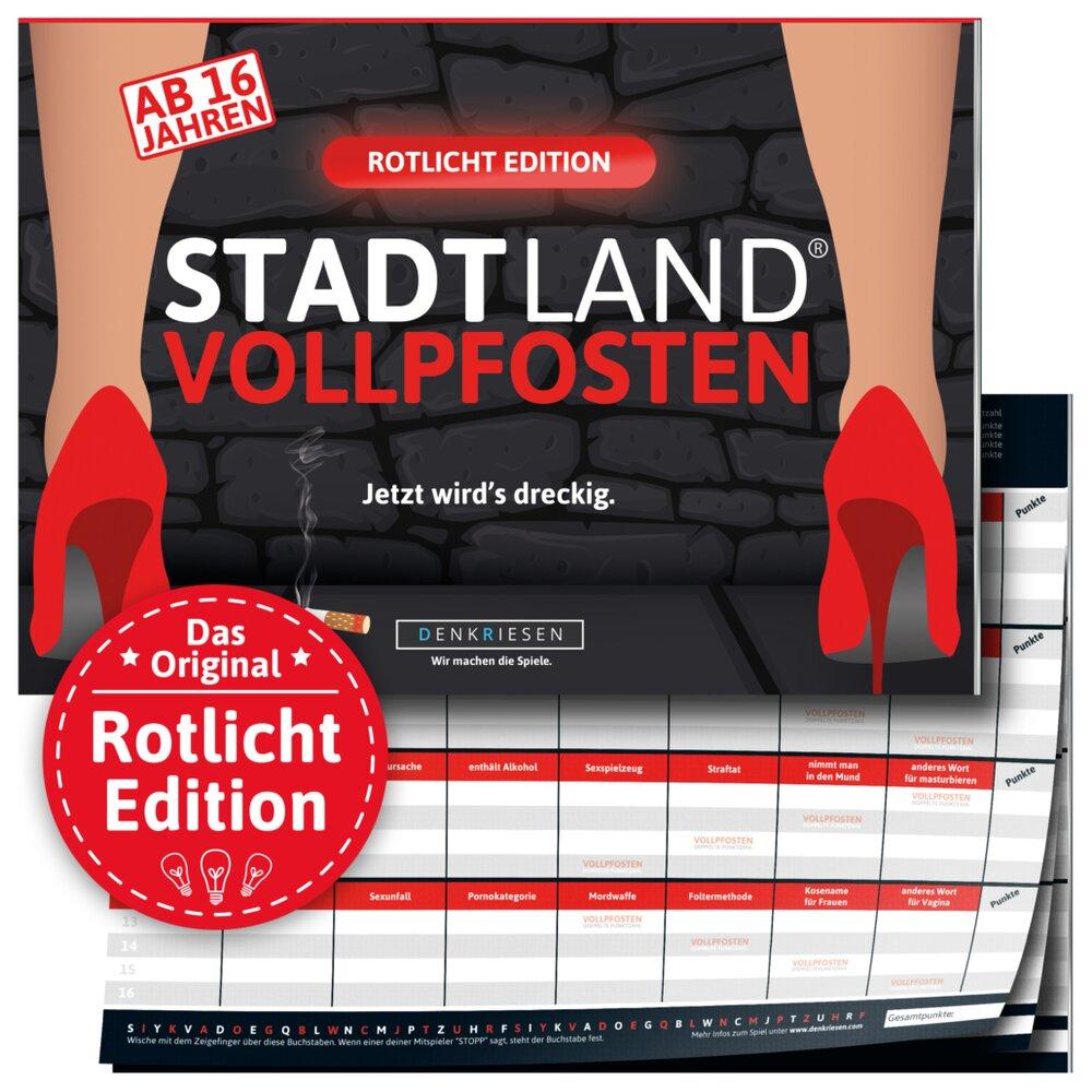 Stadt Land Vollpfosten - Rotlicht Edition - "Jetzt wirds dreckig" Din-A4